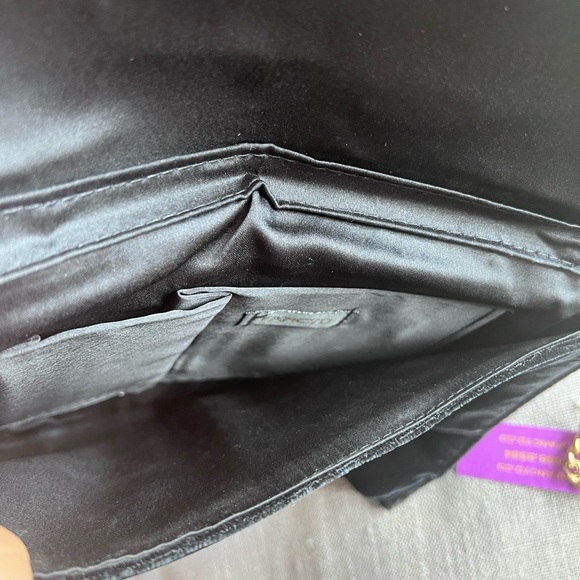 Velvet clutch with personalized gold beaded detail. NWT - Picture 3 of 8